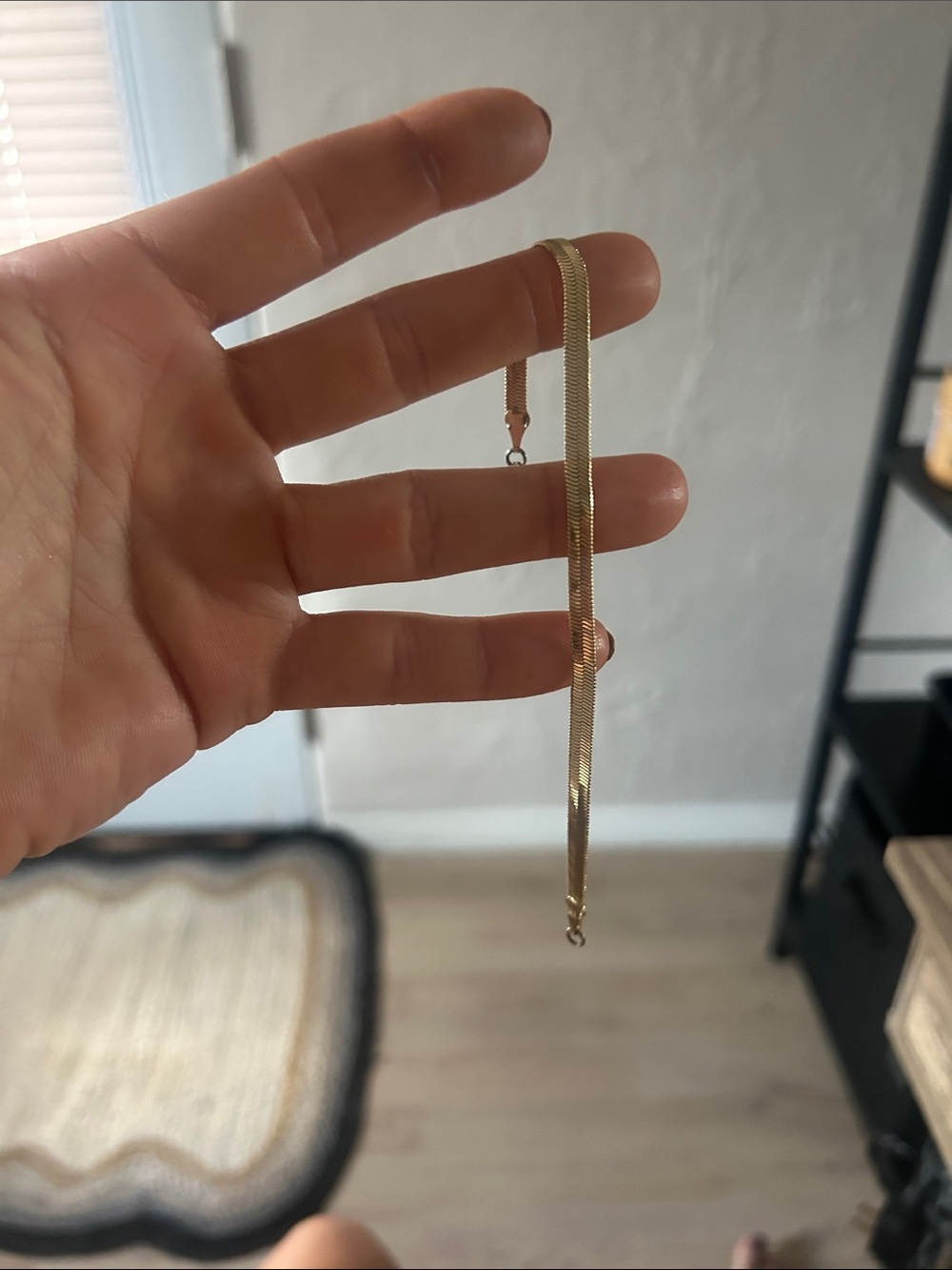 Gold Herringbone Chain bracelet - Unbranded